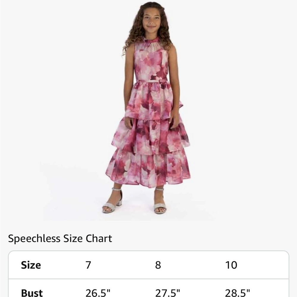Speechless Girl Pink and White Floral tiered maxi Dress